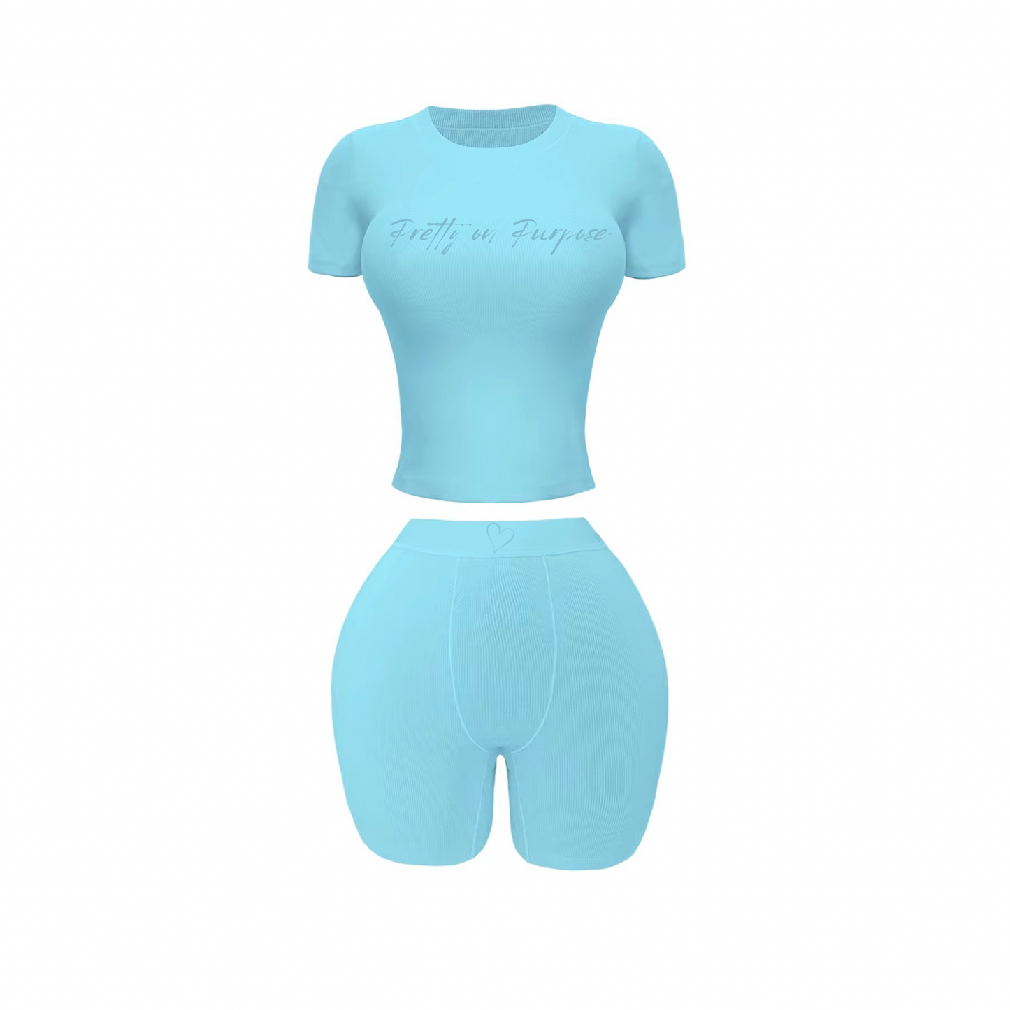 P.O.P Short Sleeve Set- Baby Blue